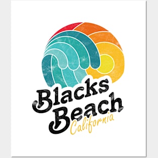 Blacks Beach California Surfing Surf Sunset Wave Posters and Art